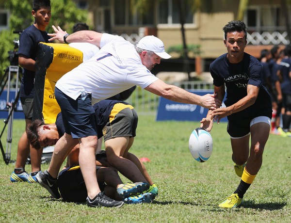 During the LWSA COBRA Rugby Project Visit ahead of the Laureus World Sports Awards at Padang Timur on March 24, 2014 in Kuala Lumpur, Malaysia.