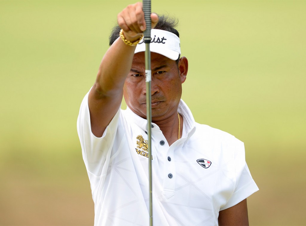 An elbow injury could derail Thaworn Wiratchant’s title defence and hopes of extending his Asian Tour winning record at the Yeangder Tournament Players Championship (TPC) which starts on Thursday. Picture by Paul Lakatos/Asian Tour.