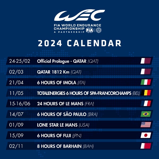 WEC 2024 calendar expands to eight rounds Sports247